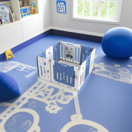 Детский манеж-ограждение Сова синий/белый Pituso