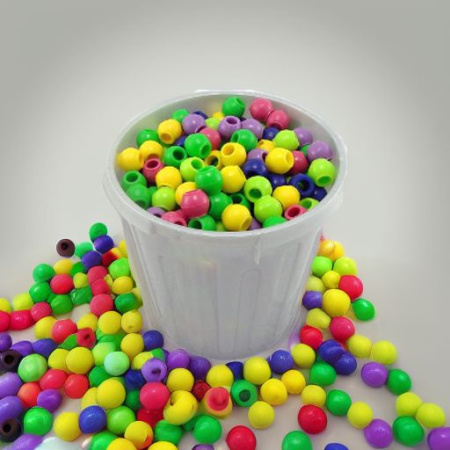 Бусины круглые в ведре, 400 штук