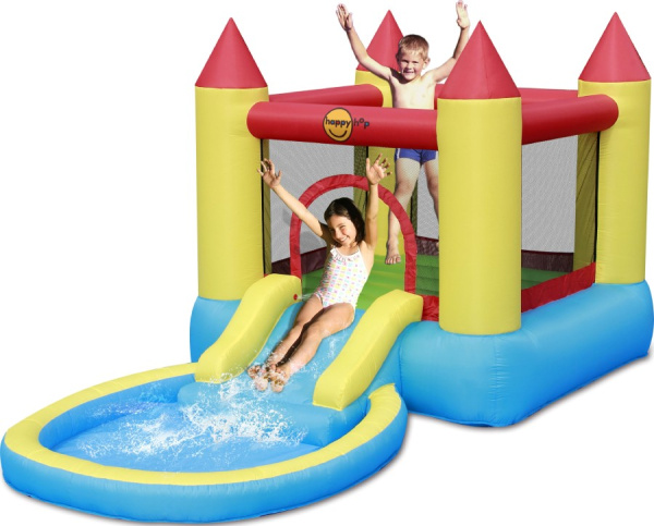 Надувной батут с горкой Загадочный замок Happy Hop