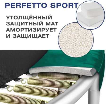 Батут с защитной сеткой PREMIUM MOVING 8 2,4 м зеленый Perfetto Sport