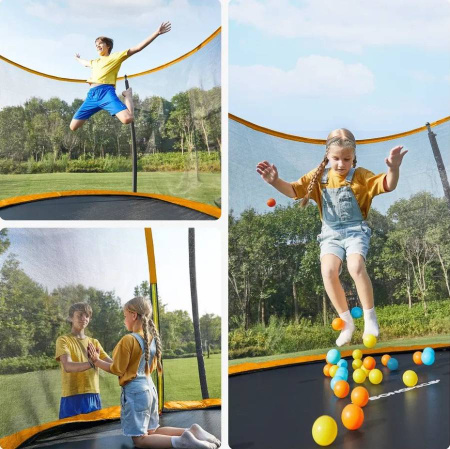 Батут с защитной сеткой ACTIVITY 6 1,8 м зеленый Perfetto Sport