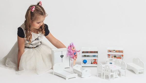 Комплект мебели для кукол до 20 см белый PeMa kids