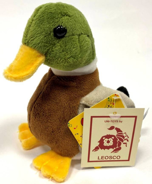 Игрушка мягкая Утка 18 см со звуком LEOSCO