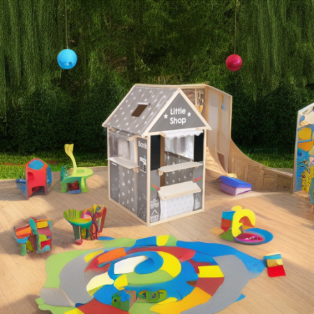 Многофункциональный игровой домик, серый/звезды Roba