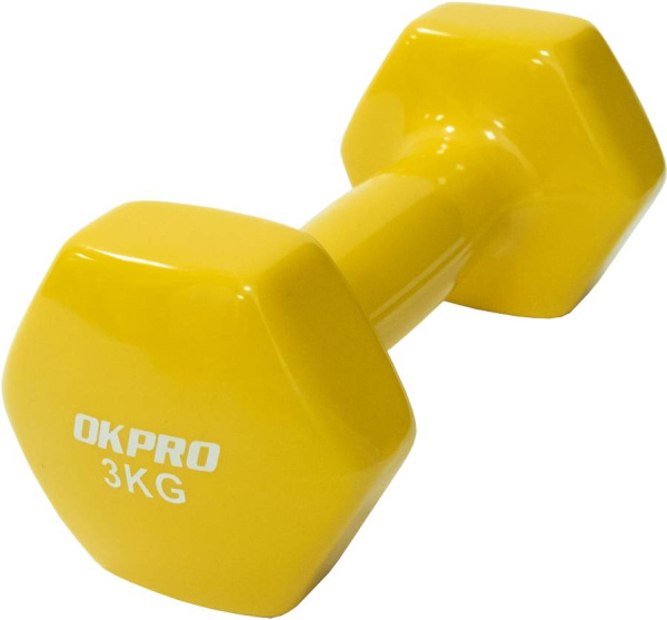 Гантель виниловая 3 кг для групповых программ OKPRO