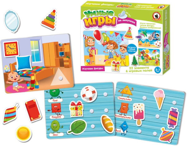Умные игры на липучках Изучаем фигуры Русский стиль