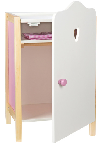 Кукольный шкаф Scarlett, белый/розовый/натуральный Roba