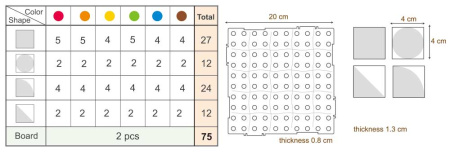 Геометрическая мозаика-пазл, 75 элементов Weplay