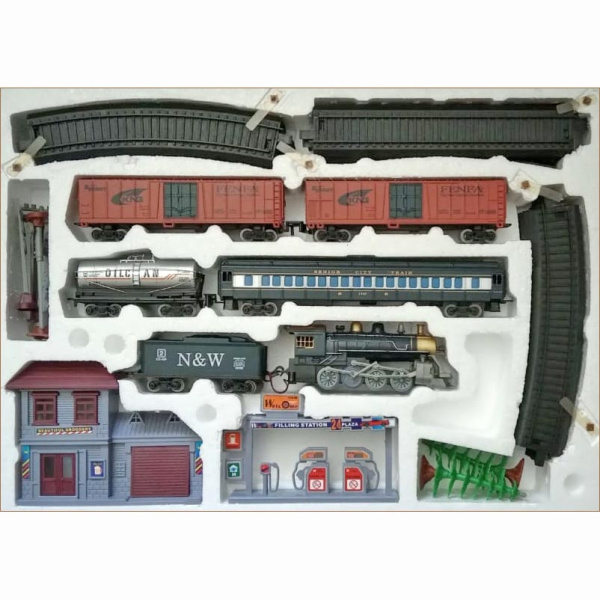 Железная дорога с паровозом с контейнерам FenFa