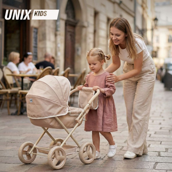 Коляска с люлькой для кукол UNIX Kids Cradle Doll бежевый