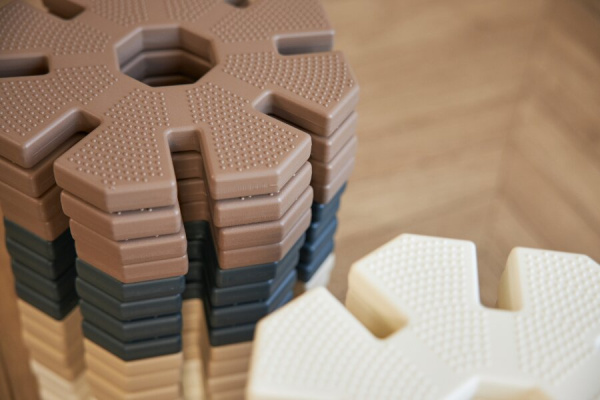 Конструктор UNIX Kids Snowflakes Grey-Camel 32 штуки