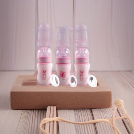 Бутылочки для кормления АНТИКОЛИК, 3 шт., розовые Nurtria