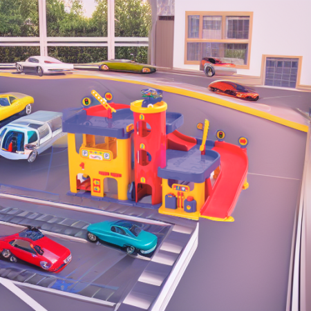 Гараж 3-х уровневый с машинками