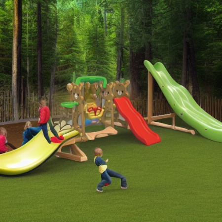 Горка с качелями МЕДВЕЖАТА Family