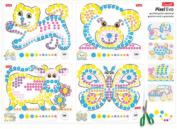 Мозаика Pixel Evo girl 10, 15, 20 мм 300 деталей Quercetti