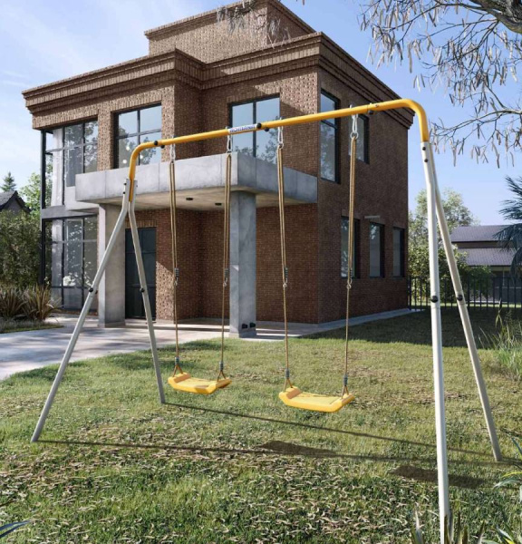 Качели двойные + качели ПЛАСТИКОВЫЕ Romana