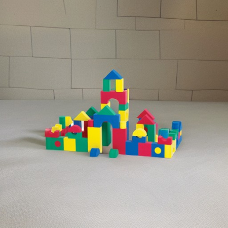 Блоки геометрические мягкие, 68 деталей