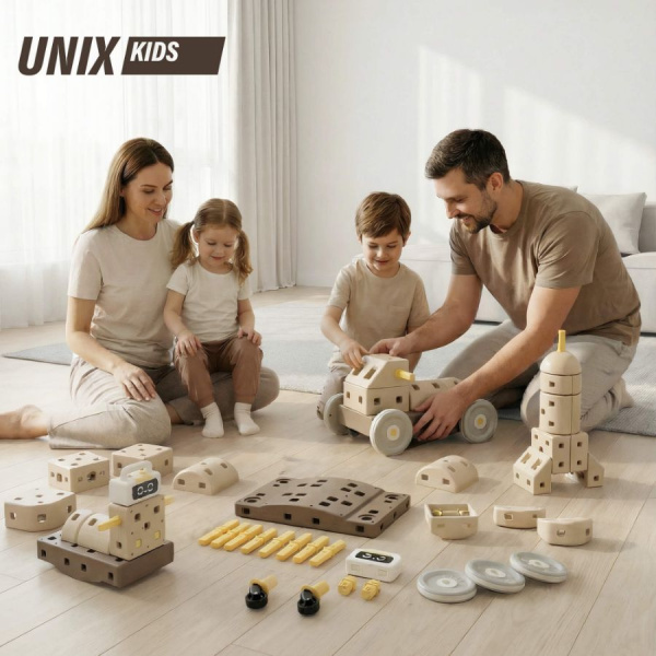 Конструктор UNIX Kids Music Robot Музыкальный робот бежевый, 44 штуки