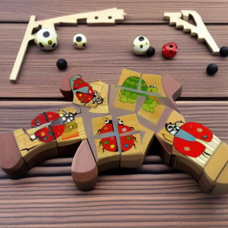 Пазлы деревянные БОЖЬЯ КОРОВКА Woody