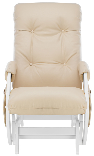 Кресло для мамы (глайдер) для кормления Milli Smile с карманами дуб молочный Polaris Beige экокожа
