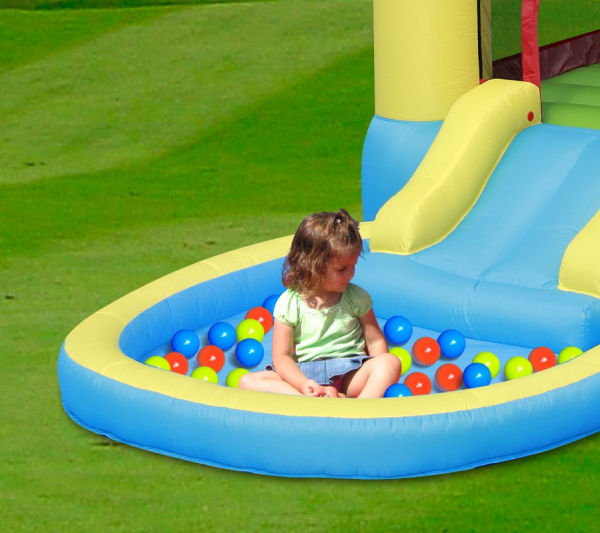 Надувной батут с горкой Загадочный замок Happy Hop