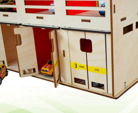 Парковка деревянная с автосервисом M-WOOD