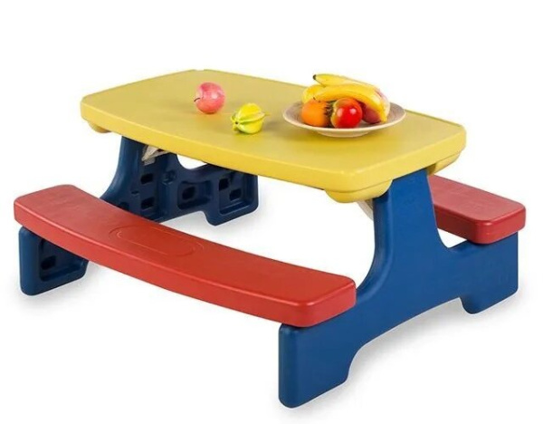 Стол садовый Пикник с лавочками UNIX Kids Garden Yellow