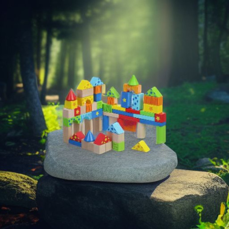 Кубики деревянные, 60 штук Bondibon