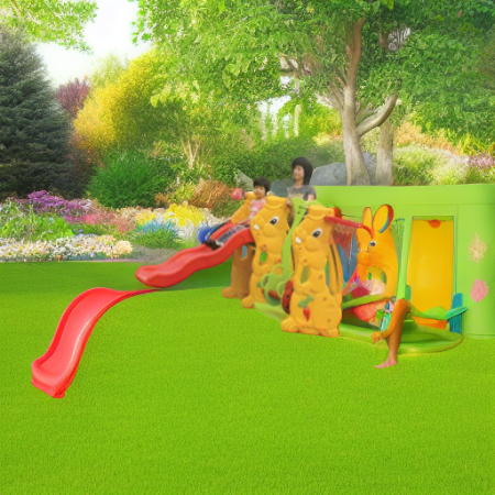 Горка с качелями ЗАЙЦЫ Family