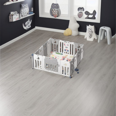 Детский манеж-ограждение Сова серый/белый