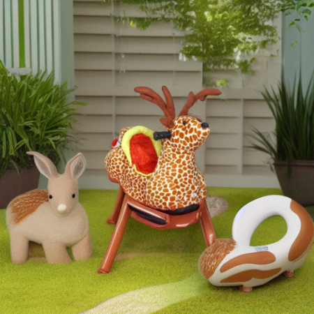 Качалка пластиковая с мягким чехлом Олененок Family