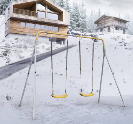 Качели двойные + качели ПЛАСТИКОВЫЕ Romana