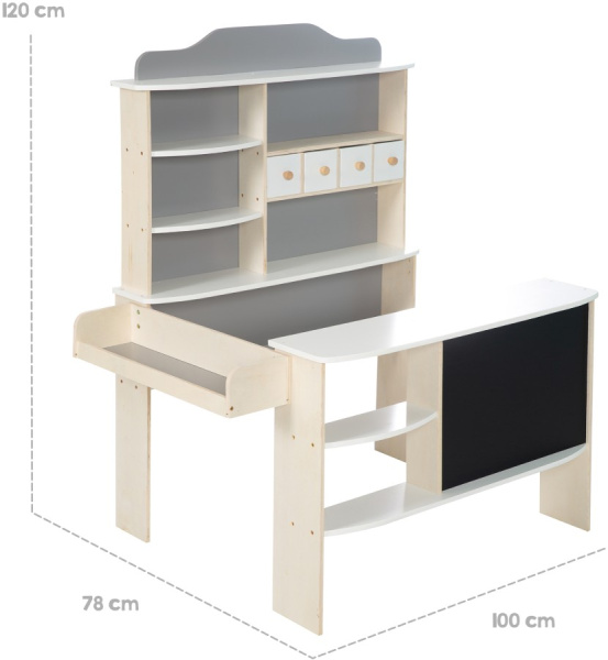 Детский игровой магазин серый/белый/натуральный Roba