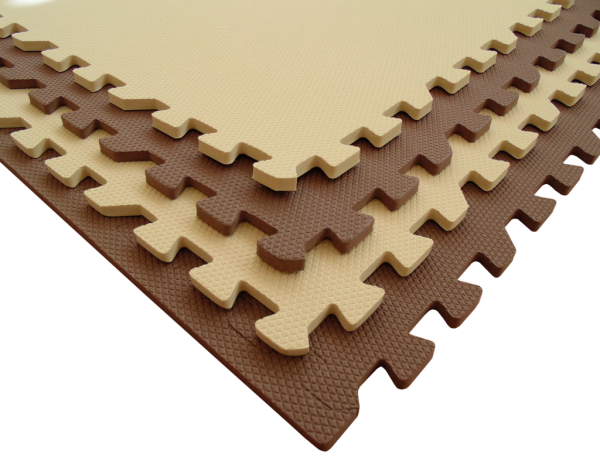 Мягкий пол универсальный 60х60 см бежево-коричневый, 1,5 м2