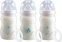 Бутылочки для кормления АНТИКОЛИК, 3 шт., белые Nurtria
