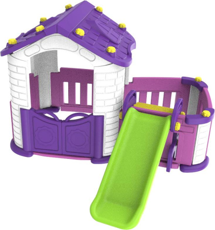 Игровой домик с забором и горкой Toy Monarch