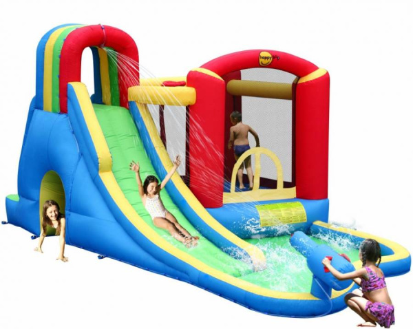 Надувной батут с водной горкой Всплеск волны Happy Hop