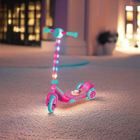 Самокат БАРБИ со светящейся ручкой Zinc