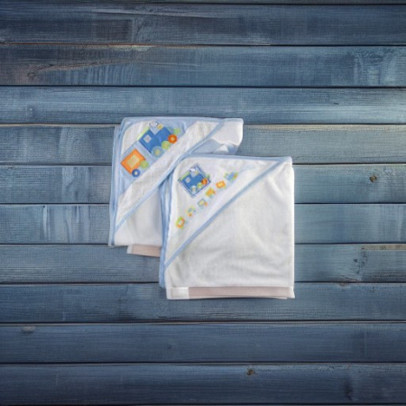 Полотенце с капюшоном ПАРОВОЗИК Luvable Friends