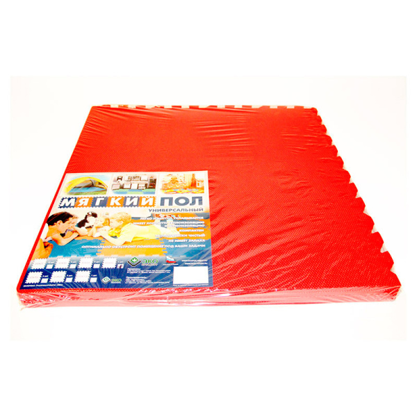 Мягкий пол универсальный 60х60 см красный, 1,5 м2