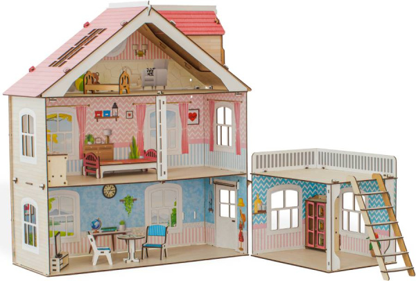Кукольный домик деревянный Коттедж M-WOOD