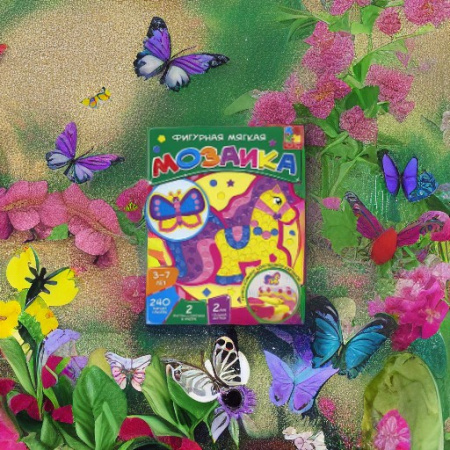 Мягкая мозаика-коллаж ЛОШАДКА. БАБОЧКА Vladi Toys
