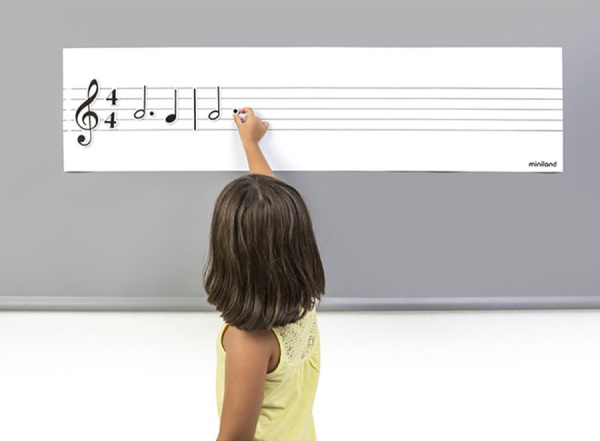 Магнитная лента Нотный стан 120х30 см, 85 музыкальных знаков Miniland