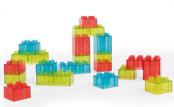 Конструктор Прозрачные блоки 55 деталей в банке Miniland