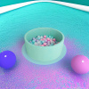 Сухой бассейн с шариками Airpool (бирюзовый с розовыми шариками)