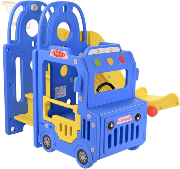 Горка с игровой зоной Cute Truck синяя Pituso