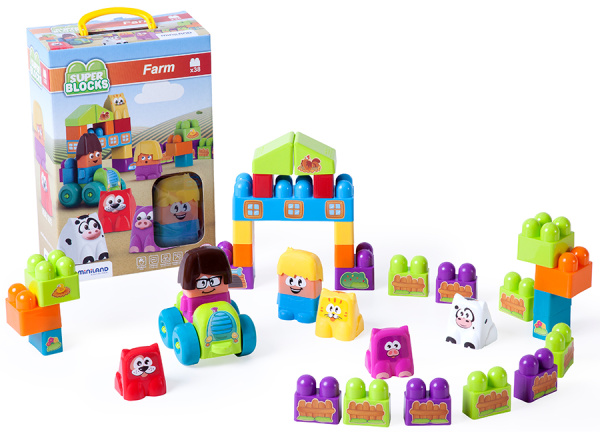 Конструктор Ферма серии Суперблок 38 деталей Miniland