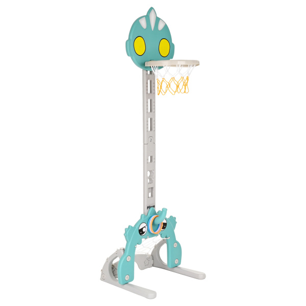 Стойка баскетбольная Ultraman с кольцебросом и футбольными воротами зеленая