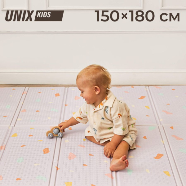Игровой коврик складной UNIX Kids Simple 150x180 см серый