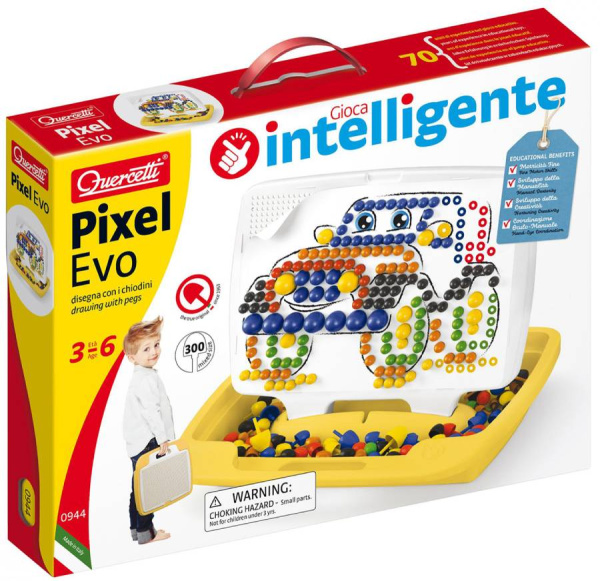 Мозаика Pixel Evo 10, 15, 20 мм 300 деталей Quercetti